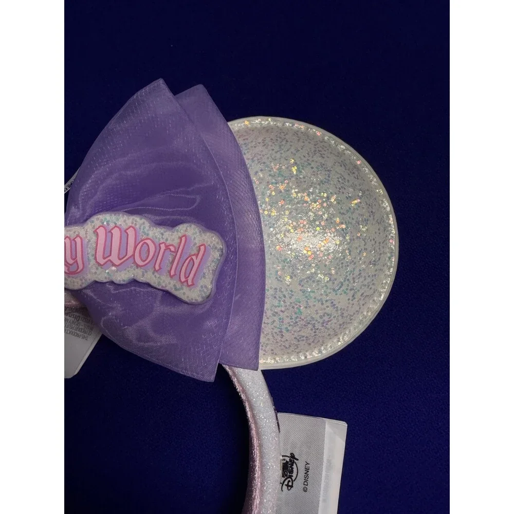 2026 Walt Disney World Parks Marquee Pastel White Minnie Mouse Ears Headband New